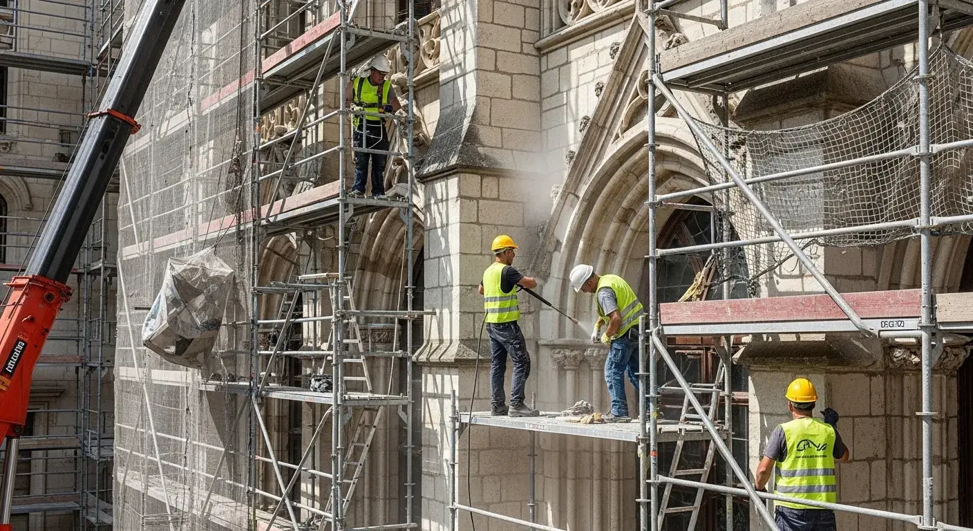 ترميم مباني في المذنب