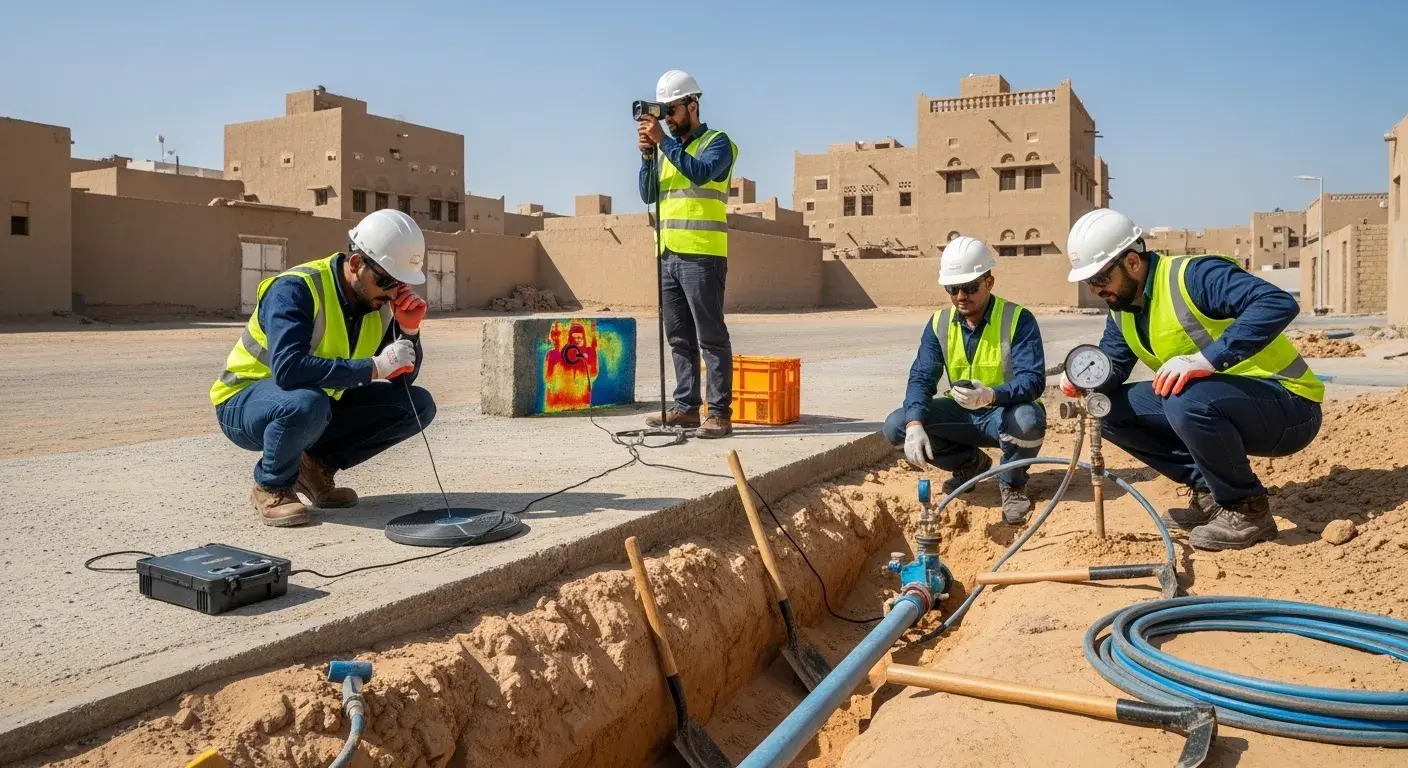 كشف تسربات المياه في عنيزة